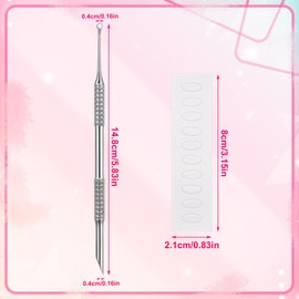 2-in-1 Cuticle Sticks, Stainless Steel Cuticle Pusher Tool with 10 Sheet Sandpaper, Non Slip Double Ended Nail Cuticle Trimmer for Manicure Pedicure