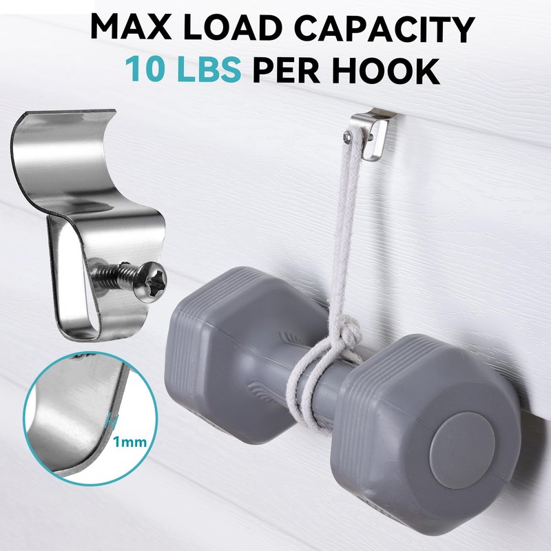 HUXOR 20 Pack Vinyl Siding Hooks for Solar Outdoor Lights,