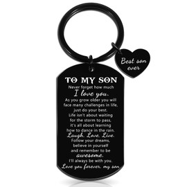 To My Son Gifts Keychain Gift For Sons Adult From Mom Dad Birthday Items For Boy From Parents Birthday Gift For Men Best Sons Ever Gifts For Teen Boy To My Son Keychain From Mom Dad