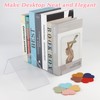 YRYUNRUI 8PCS Acrylic Bookends and 8PCS Heart Leather Bookmarks, Clear
