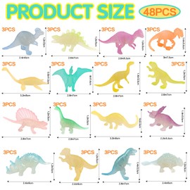 FOKICOS Mini Dinosaur Figures,Tiny Luminous Toy Glow in The Dark Dinosaur for Small Garden Micro Landscape Aquarium Home Decoration