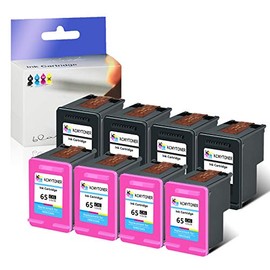 KCMYTONER High Yield Remanufactured 65 XL 65XL N9K04AN N9K03AN Ink Cartridge Compatible for HP Envy 5052 5055 5058 Deskjet 3720 3730 2624 2652 2655 with Latest Chip Show Ink Level 4 Black 4 Tricolor