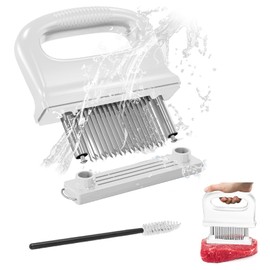 Geerow Meat Tenderizer, 48 Blades, Meat Tenderizer, Stainless Steel, Disassemble and Clean, Meat Tender, Muscle Cutter, Hand Held, Meat Slenderer, Meat Tenderizer for Cooking, Meat Stiffing, Seasoning