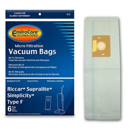 EnviroCare Replacement Micro Filtration Vacuum Cleaner Dust Bags made to fit Riccar Supralite and Simplicity Type F Uprights 6 pack