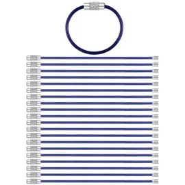 20 PCS Stainless Steel Loops,Key Chain,Keyrings(0.078 * 5.9 in,Blue)