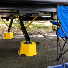 Camco Stabilizer RV Jack Support - Features 7” of Lift & Extra Stability for Camper Jacks - Rated for 6,000 lbs & Works w/ 10” Round Jack Pads - Nested Design for RV Storage and Organization (44421)