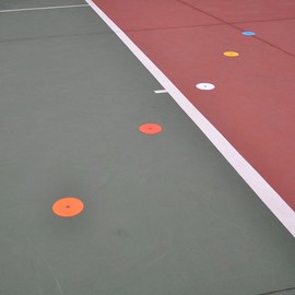 Eco Walker Flat Cones Spot Markers for Soccer Basketball Sports Speed Agility Training (Set of 10) (BLUE)