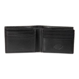 Dickies Men's Slim Everyday Leather Bifold Chain Wallet, Black-Detachable Card Case, One Size
