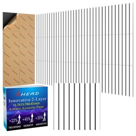 BSHEAD 8 Pack 2-Layer Soundproof Wall Panels, 15.7 x 15.7 x 0.43 in Large Sound Proof Foam Panels for Walls, 0.9lb/ft³ High Density, 3D Acoustic Panels,Artistic Noise Dampening Panels White&Black