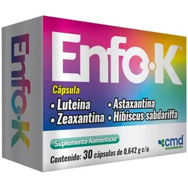 CMD - ENFO-K - Luteina, Zeaxantina, Astaxantina e Hibiscus sabdariffa- Suplemento Alimenticio - 1 caja con 30 Cpsulas (INDIVIDUAL)                    