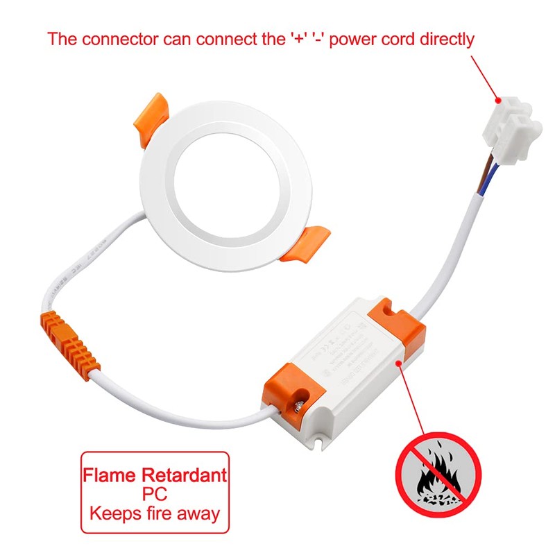 2 Inch LED Recessed Lighting Dimmable Downlight, 3W(35W Halogen Equivalent),3000K