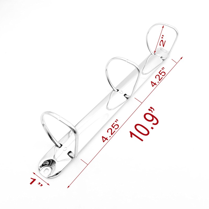 Shuokecrafts 2Pack Letter Size 3 D-Rings Binder Mechanism Without Trigger,