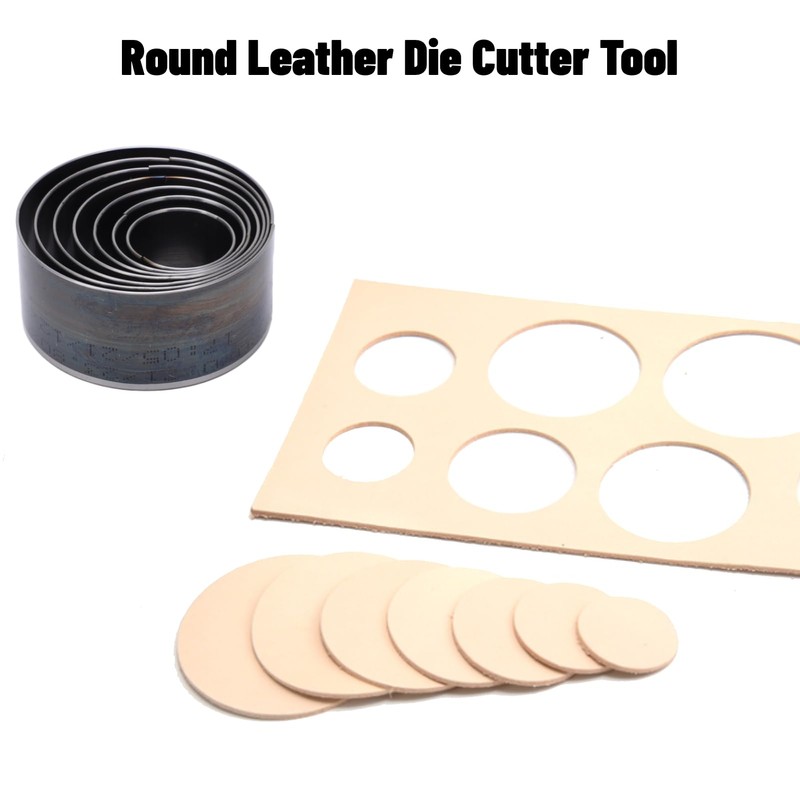 7 Pieces Round Leather Punch Tool, Round Hole Punch, High