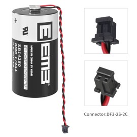 EEMB 3.6V Battery Pack 1200mAh PLC Lithium Battery Compatible for Toshiba ER3V JZSP-BA01 R88A-BAT02W (2 Pack)