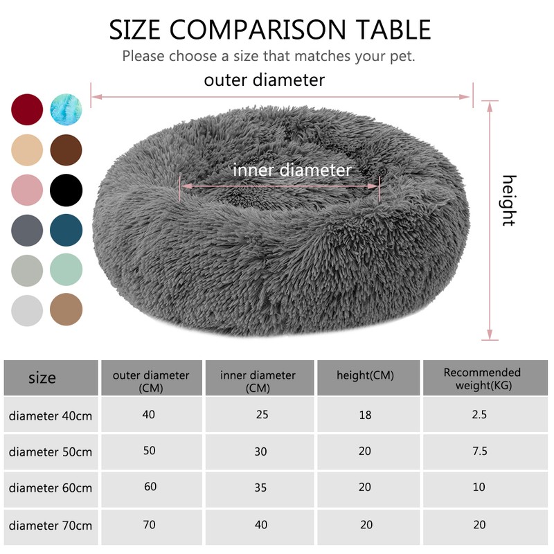 Soft Plush Round Pet Bed Cat Soft Bed Cat Bed