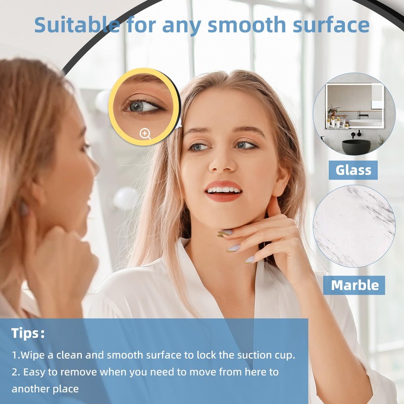 saiggnyy 6" 30X Magnifying Mirror with Light Suction Cup,Led Close