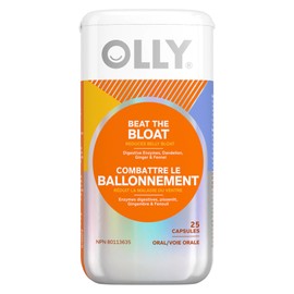 OLLY OLLY Beat The Bloat Capsules, Belly Bloat Relief for Gas and Water Retention, Digestive Enzymes, Vegetarian, Supplement for Women - 25 Count
