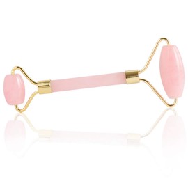 Rose Quartz Jade Roller Real Jade Gua Sha Board Mushroom Massager Face Lifting Tool Facial Guasha Massage tool (Roller shape)