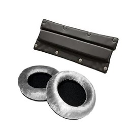 beyerdynamic EDT 990 V Ear Pad Set Velour in Silver Bundle with beyerdynamic Leatherette Replacement Buttonable Headband (2 Products)