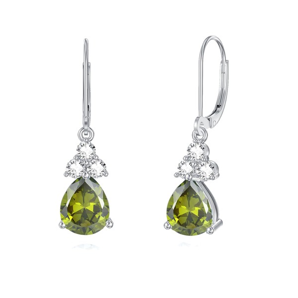 Seiyang Peridot Birthstone Dangle Drop Earrings for Women 925 Sterling