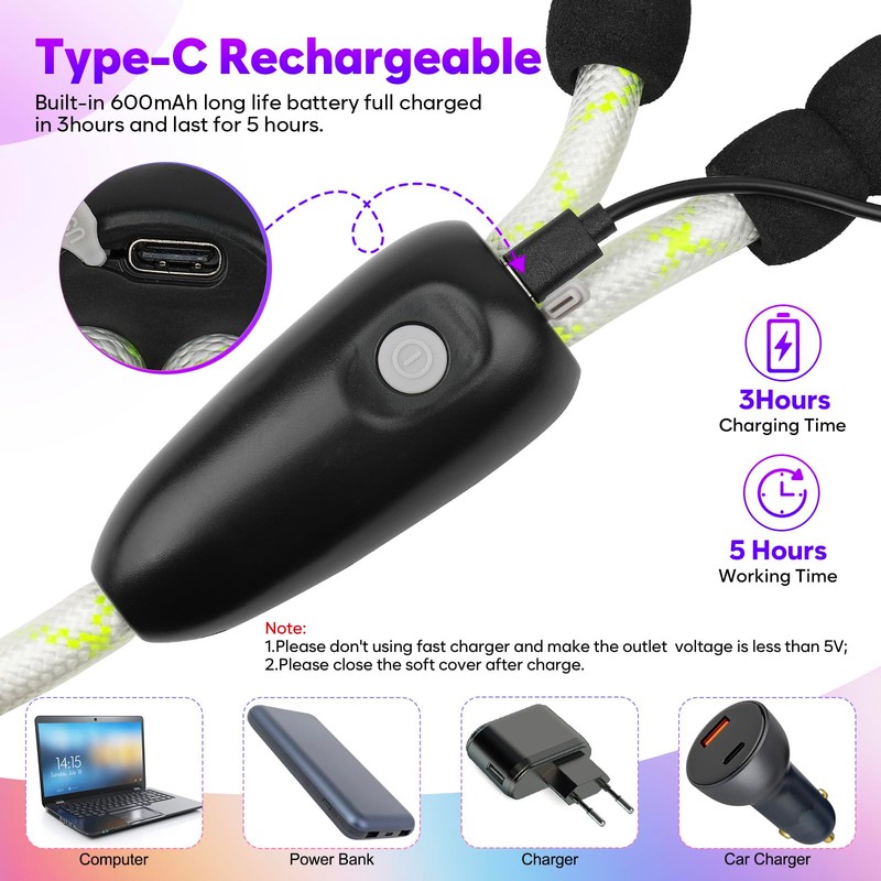 Light Up Dog Leash with Collar 2-in-1, 14 LED Modes