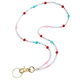 Ornaland Teacher Lanyard with id Holder Beaded Lanyards for id Badges for Women Nurse Student Office Keys Leisure or As a Gift(Multicolor)