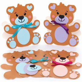 Baker Ross Love Bear Mix and Match Kits-Pack of 6, Art Supplies for Children Card Making Activities (FC416), Assorted
