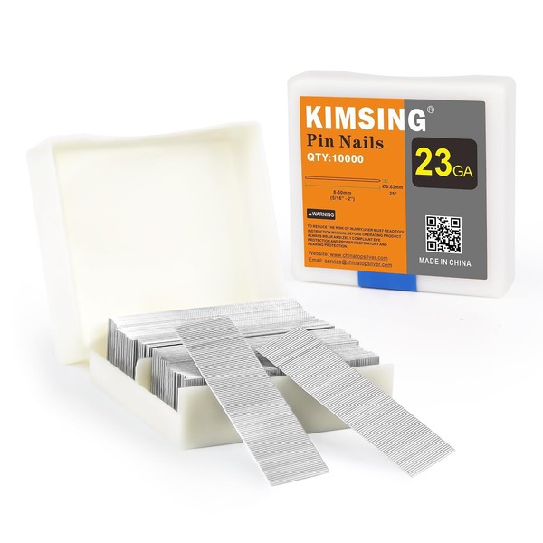 Kimsing P620SS 23 Gauge 20 mm Pin Nails, Stainless Steel,