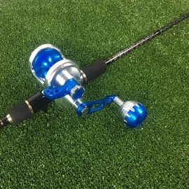 Topline Tackle Overseas Spot Best 30Kg Drag Power Fishing Reels for Tuna Saltwater Jigging ReelSpool Capacity: TC300, Color: Blue right