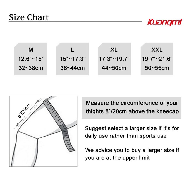 Kuangmi Compression Full Leg Sleeves for Cycling, Basketball, Sport Supports