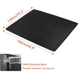IBVIVIC 4Ft x 5.3Ft Drum Pad Drum Mat Drum Carpet, Tightly Woven Fabric with Non-Slip Grip Bottom, Black