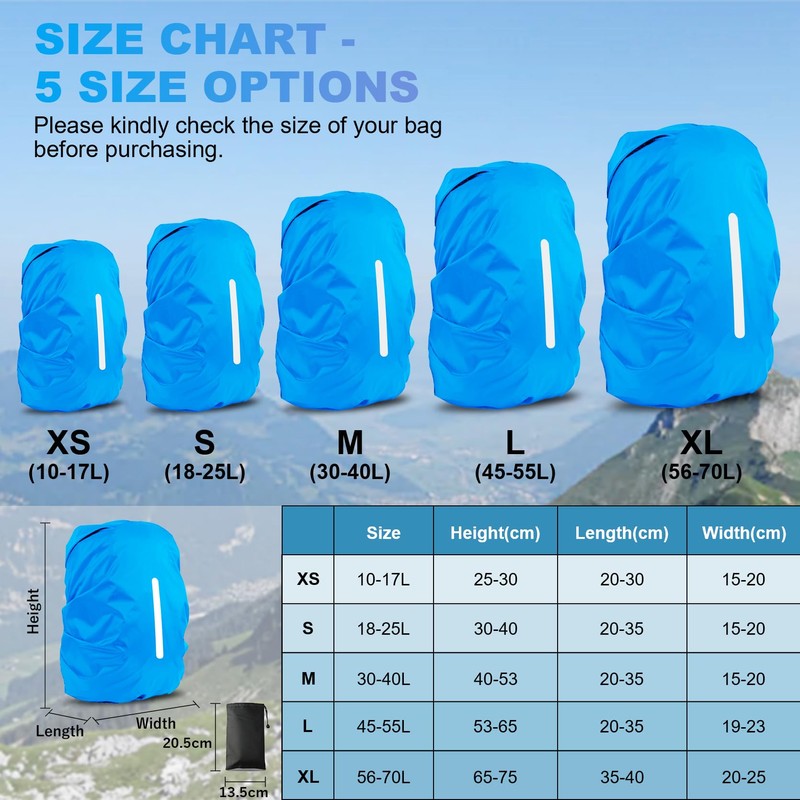 LAMA 2 fundas impermeables para mochila, protector reflectante a prueba