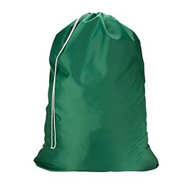 Nylon Laundry Bag - Locking Drawstring Closure and Machine Washable. These Large Bags will Fit a Laundry Basket or Hamper and Strong Enough to Carry up to Three Loads of Clothes. (Green)