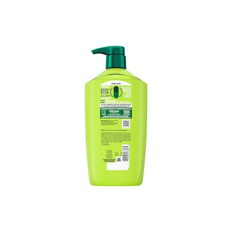Garnier Fructis Grow Strong Thickening Conditioner for Fine Hair, Biotin-C,
