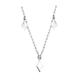 Sofia Milani - Women's Necklace 925 Silver - Trapezoid Square Pendant, Sterling silver, trapezoid