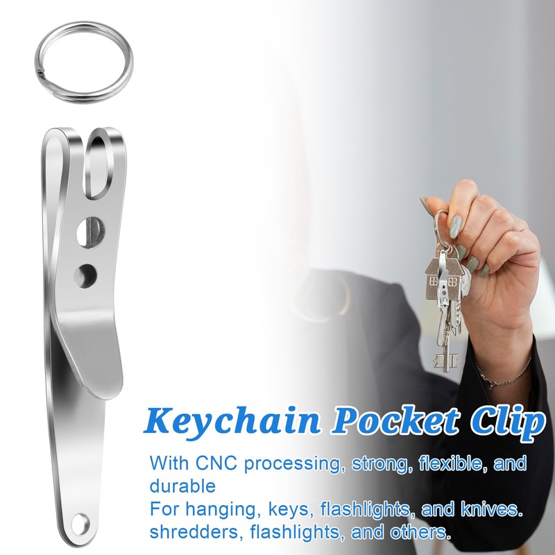 Tweruna 5 Pack Deep Carry Pocket Clip with Keychain, Heavy