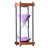 Large Hourglass Timer 60 Minute, Decorative Wooden Sandglass, Purple