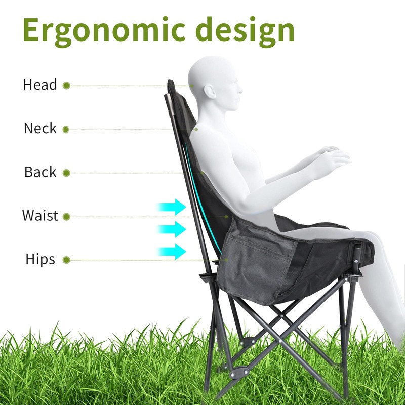 Smartmak Portable Sauna Chair, Fast Folding, with High Back Support