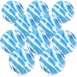 JolliLudo 10 Pack 12 Inch Beach Balls Wave Strip Inflatable/Blow-up Beach Ball, Summer Theme Party Favor Pool Toys Pool Ball for Summer Parties, Outdoor Water Games