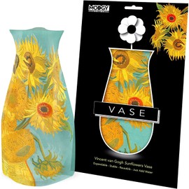 MODGY - Florero plegable y expandible de plástico, irrompible, plegable, centros de mesa decorativos, decoración de mesa, girasoles Van Gogh, 1 paquete