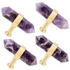 KYEYGWO Pack of 2 Amethyst Healing Stone Point Furniture Knobs