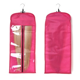 Buyoget Hair Extensions Holder with Storage Bag 2PCS Rose & Rose Wood Metal Hair Extension Hanger Holder for Styling Braiding Washing