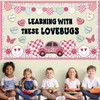 Justforjoyful 55PCS Valentine'S Day Classroom Bulletin Board Decorations Groovy Valentine's