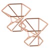 Healeved 2pcs Rose Gold Stainless Steel Powder Puff Holder Stylish