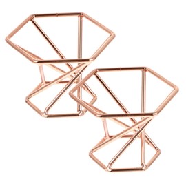Healeved 2pcs Rose Gold Stainless Steel Powder Puff Holder Stylish Makeup Sponge Stand for Efficient Storage and Quick Drying for Women and Girls