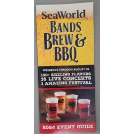 SeaWorld Bands Brew & BBQ Festival Brochure Guide Map Orlando NEW 2024 Barbecue