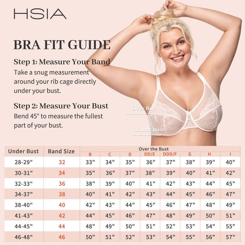 HSIA Minimizer Bras for Women Full Coverage,Underwire Lace Bra for