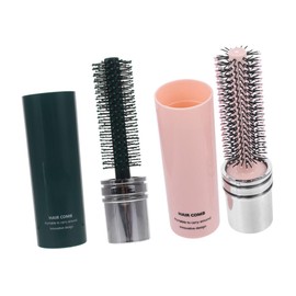OHPHCALL Travel Size Round Hair Brush 2pcs Retractable Styling Brush for Curly and Straight Hair for Women and Men