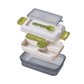 Ecoplast | Porta Pranzo 1200 ml con Forchetta Integrata – Lunch Box Ermetico con Scomparti – Contenitore Cibo BPA Free per Ufficio, Scuola, Viaggi – Schiscetta Pranzo Compatta e Riutilizzabile