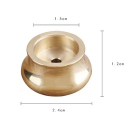 ZYAMY 6PCS Incense Holder Mini Cone Burner Brass Gold Chinese Indoor and Outdoor Decorative Metal Ash Collector 0.13 Inch Hole Diameter for Yoga Studio Meditation Buddhist Temple